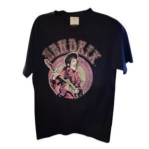 Jimi Hendrix Graphic Unisex T-Shirt Psychedelic Guitar Print Black Size M, NWT